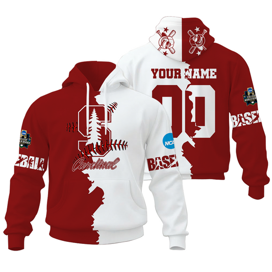 FINAL CLEARANCE - NEW CUSTOMIZED COLLEGE WORLD SERIES NCAA18 STANFORD CARDINAL UNISEX HOODIE & ZIP HOODIE