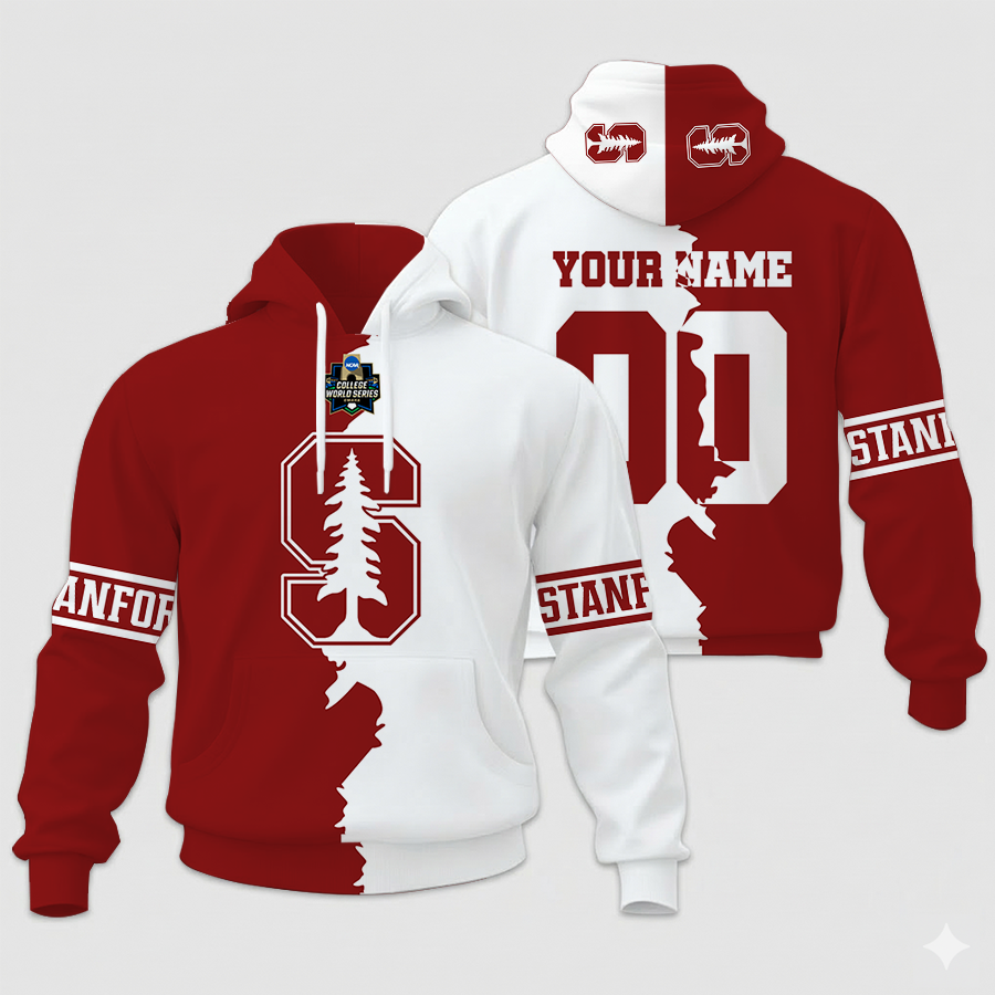 MEGA SALE - NEW CUSTOMIZED COLLEGE WORLD SERIES NCAA18 STANFORD CARDINAL UNISEX HOODIE & ZIP HOODIE