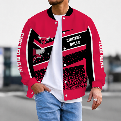 FLASH SALE - NEW CUSTOMIZED NBA19 CBU CHICAGO BULLS BASEBALL JACKET, SATIN VARSITY JACKET