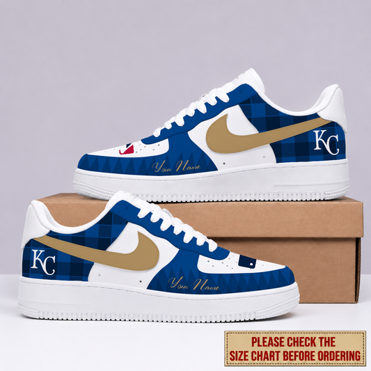 VIRAL EDITION - NEW CUSTOMIZED MLB19 KCR KANSAS CITY ROYALS AF1 SHOES