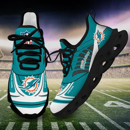SPECIAL EDITION - NEW CUSTOMIZED NFL19 MDP MIAMI DOLPHINS UNISEX MAX SOUL SHOES