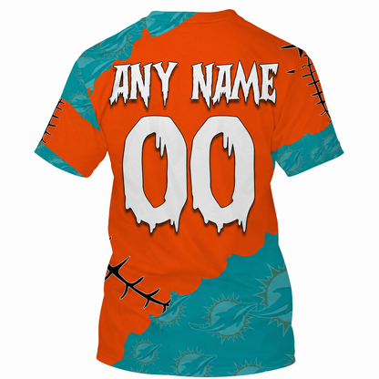 SPECIAL EDITION - NEW CUSTOMIZED NFL19 MDP MIAMI DOLPHINS HALLOWEEN SKULL APPAREL FOR FANS