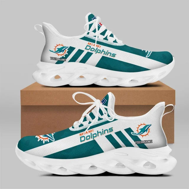 VIRAL EDITION - NEW CUSTOMIZED NFL19 MDP MIAMI DOLPHINS UNISEX MAX SOUL SHOES