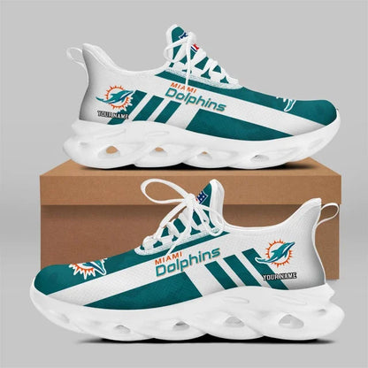 VIRAL EDITION - NEW CUSTOMIZED NFL19 MDP MIAMI DOLPHINS UNISEX MAX SOUL SHOES