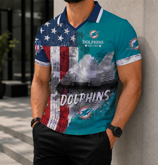 FINAL SALE - NEW CUSTOMIZED NFL19 MDP MIAMI DOLPHINS POLO SHIRT