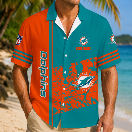 FINAL SALE - NEW CUSTOMIZED NFL19 MDP MIAMI DOLPHINS UNISEX HAWAIIAN SHIRT