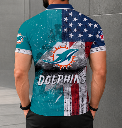 FINAL SALE - NEW CUSTOMIZED NFL19 MDP MIAMI DOLPHINS POLO SHIRT