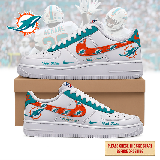 VIRAL EDITION - NEW CUSTOMIZED NFL19 MDP MIAMI DOLPHINS AF1 SHOES