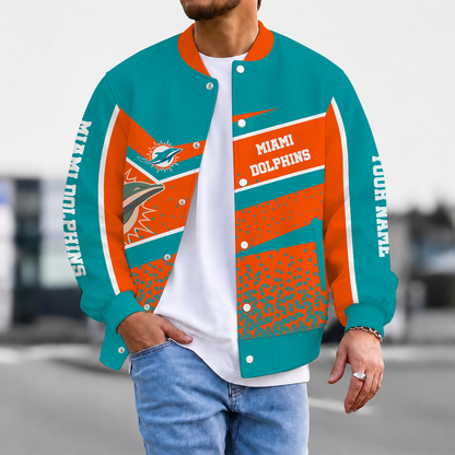 FLASH SALE - NEW CUSTOMIZED NFL19 MDP MIAMI DOLPHINS SATIN VARSITY & BASEBALL JACKET
