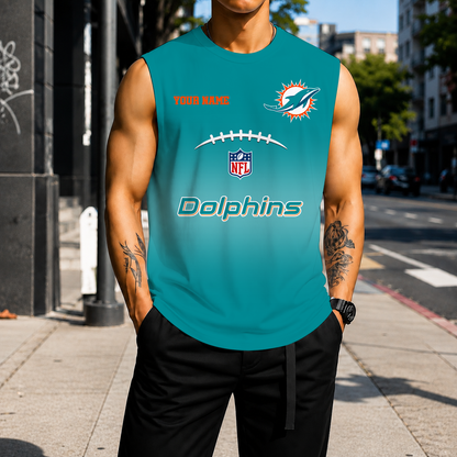 VIRAL EDITION - NEW CUSTOMIZED NFL19 MDP MIAMI DOLPHINS MEN'S GYM SHIRT