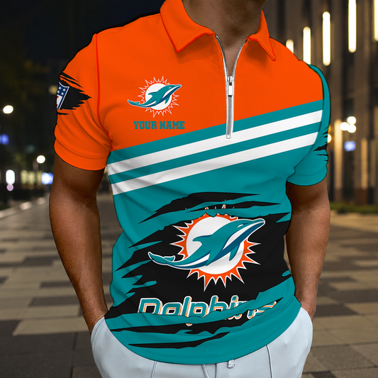 FINAL SALE - NEW CUSTOMIZED NFL19 MDP MIAMI DOLPHINS T-SHIRT, POLO SHIRT, ZIP POLO SHIRT, SWEATSHIRT, HOODIE & ZIP HOODIE