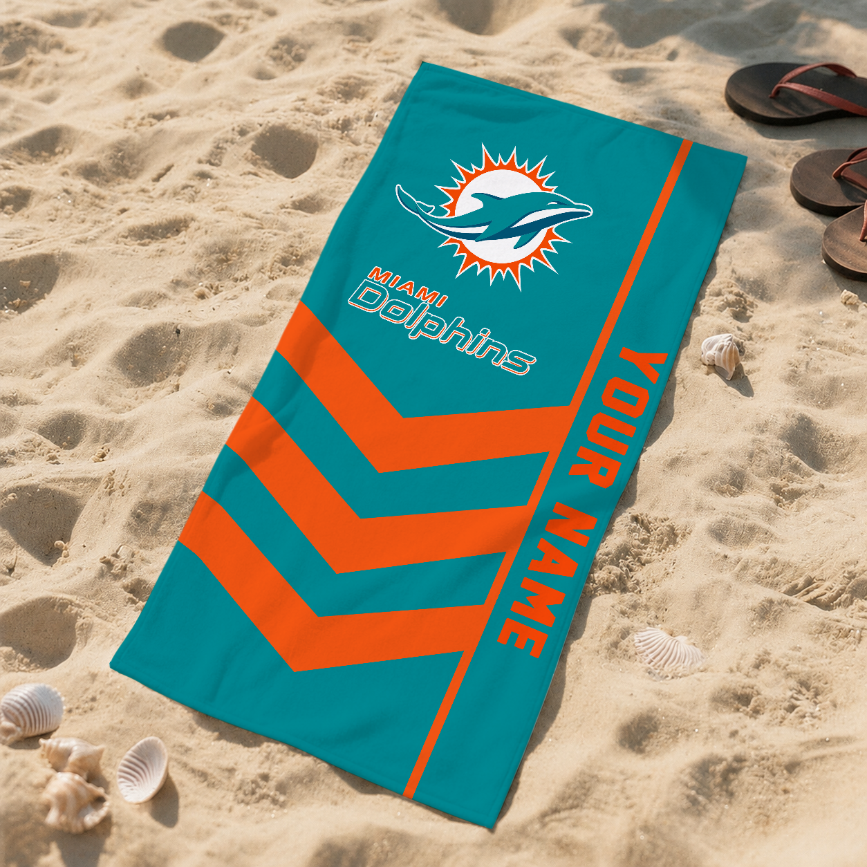 HOT DEAL - NEW CUSTOMIZED NFL19 MDP MIAMI DOLPHINS BEACH TOWEL