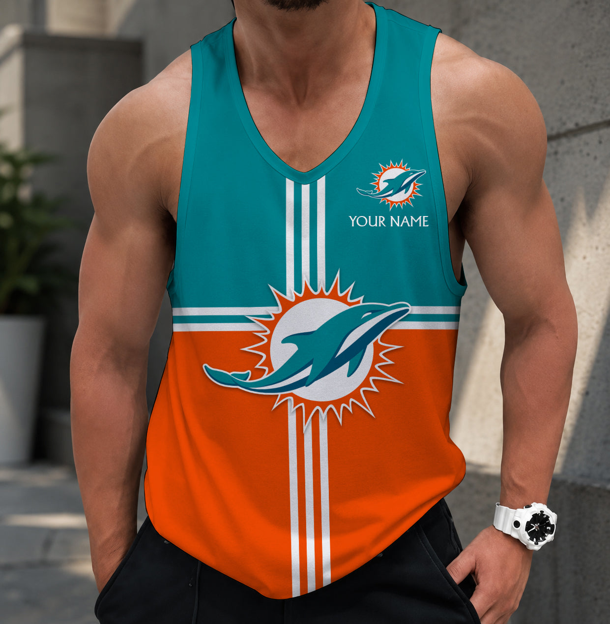 LIMITED EDITION - NEW CUSTOMIZED NFL19 MDP MIAMI DOLPHINS TANK TOP