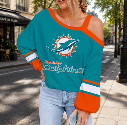 LIMITED EDITION - NEW CUSTOMIZED NFL19 MDP MIAMI DOLPHINS DROP SHOULDER SWEATSHIRT