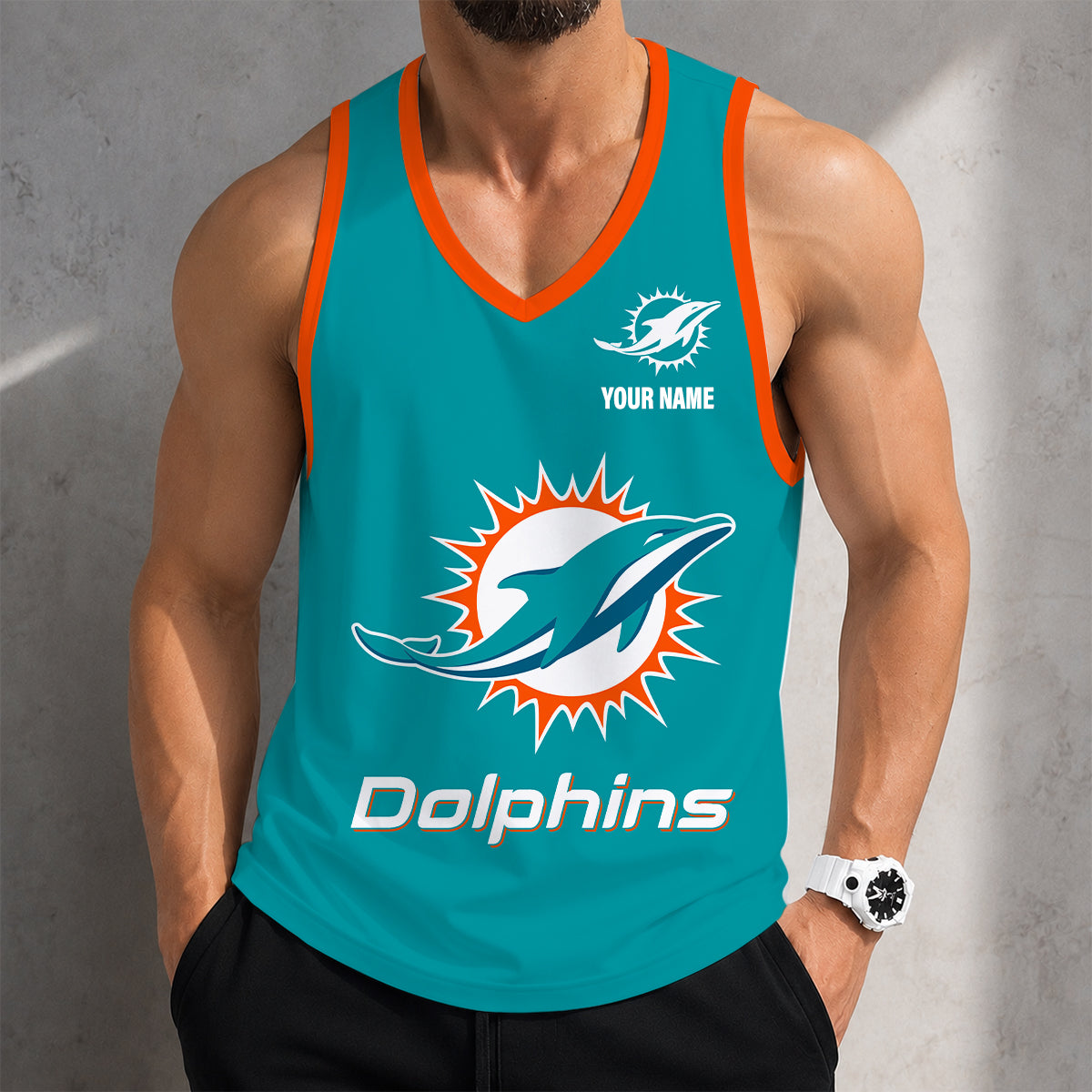 VIRAL EDITION - NEW CUSTOMIZED NFL19 MDP MIAMI DOLPHINS TANK TOP