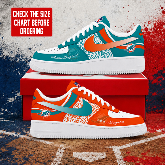 FLASH SALE - NEW CUSTOMIZED NFL19 MDP MIAMI DOLPHINS AF1 SHOES