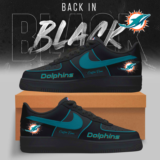 FINAL SALE - NEW CUSTOMIZED NFL19 MDP MIAMI DOLPHINS AF1 SNEAKERS