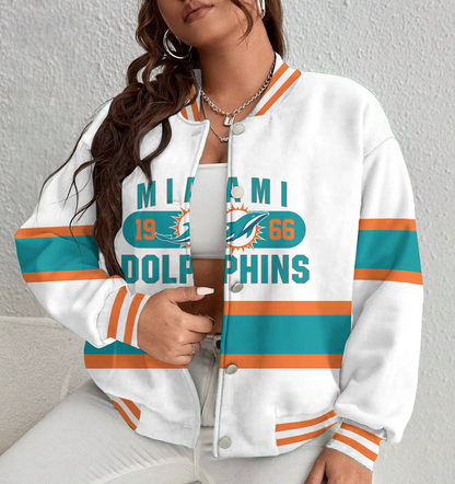 FINAL SALE - NEW CUSTOMIZED NFL19 MDP MIAMI DOLPHINS SATIN VARSITY & BASEBALL JACKET