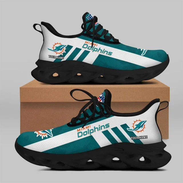 VIRAL EDITION - NEW CUSTOMIZED NFL19 MDP MIAMI DOLPHINS UNISEX MAX SOUL SHOES