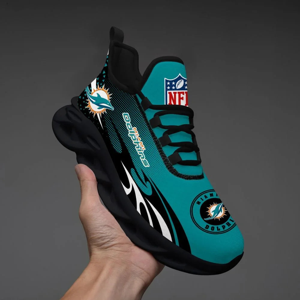 VIRAL EDITION - NEW CUSTOMIZED NFL19 MDP MIAMI DOLPHINS UNISEX MAX SOUL SHOES