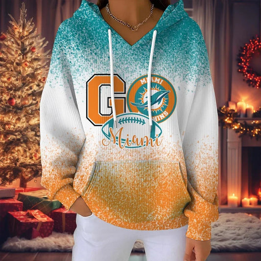 SPECIAL EDITION - NEW CUSTOMIZED NFL19 MDP MIAMI DOLPHINS RIBBED HOODIE & SWEATSHIRT