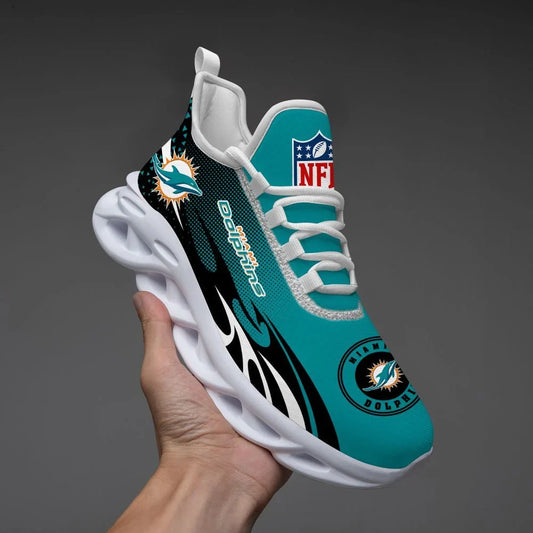 VIRAL EDITION - NEW CUSTOMIZED NFL19 MDP MIAMI DOLPHINS UNISEX MAX SOUL SHOES