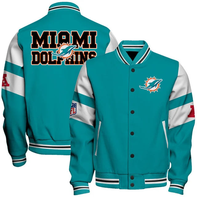 VIRAL EDITION - NEW CUSTOMIZED NFL19 MDP MIAMI DOLPHINS SATIN VARSITY & BASEBALL JACKET