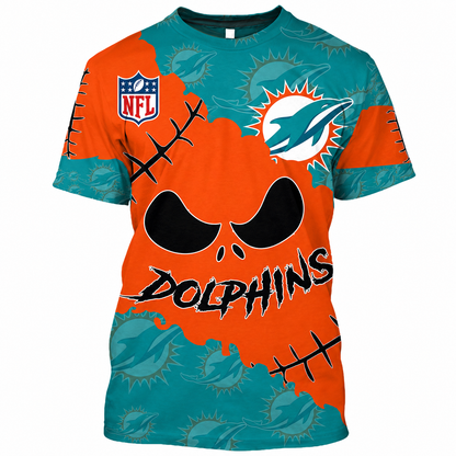 SPECIAL EDITION - NEW CUSTOMIZED NFL19 MDP MIAMI DOLPHINS HALLOWEEN SKULL APPAREL FOR FANS