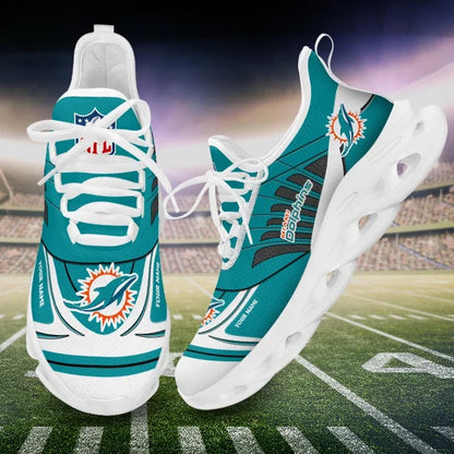 SPECIAL EDITION - NEW CUSTOMIZED NFL19 MDP MIAMI DOLPHINS UNISEX MAX SOUL SHOES