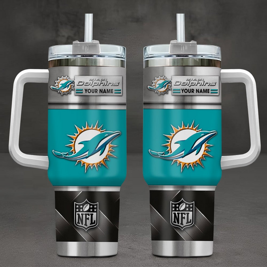 FINAL SALE - NEW CUSTOMIZED NFL19 MDP MIAMI DOLPHINS TUMBLER CUP
