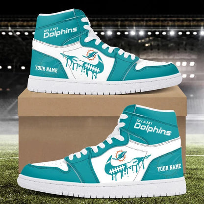 EXCLUSIVE EDITION - NEW CUSTOMIZED NFL19 MDP MIAMI DOLPHINS AIR JORDAN SNEAKERS
