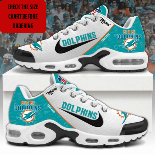 LIMITED EDITION - NEW CUSTOMIZED NFL19 MDP MIAMI DOLPHINS AIR MAX PLUS SNEAKERS