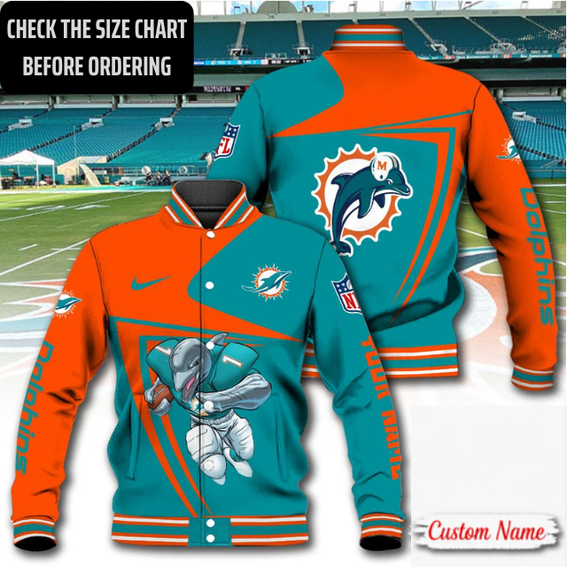 LIMITED EDITION - NEW CUSTOMIZED NFL19 MDP MIAMI DOLPHINS SATIN VARSITY & BASEBALL JACKET