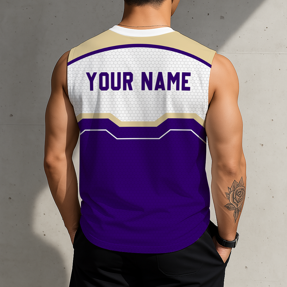 SPECIAL EDITION - NEW CUSTOMIZED NCAA FBS19 WSH WASHINGTON HUSKIES MEN'S GYM SHIRT