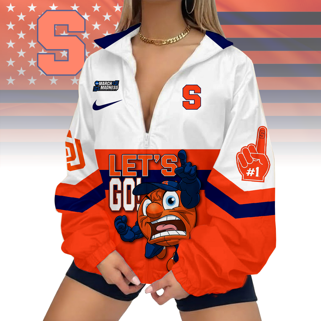 LIMITED EDITION - NEW CUSTOMIZED MAM NCAA19 SYO SY ORANGE V-NECK ZIPPER JACKET