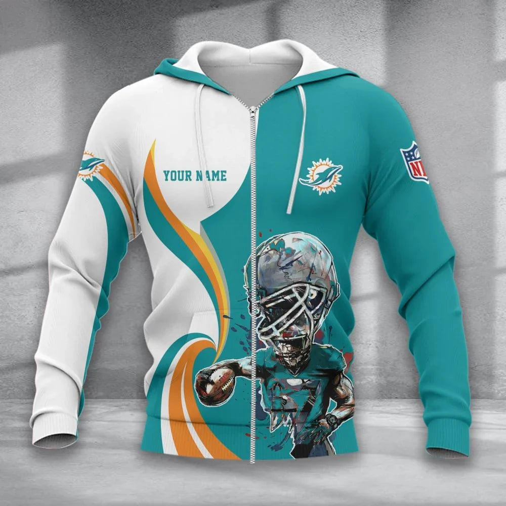 SPECIAL EDITION - NEW CUSTOMIZED NFL19 MDP MIAMI DOLPHINS T-SHIRT, POLO SHIRT, ZIP POLO SHIRT, SWEATSHIRT, HOODIE & ZIP HOODIE