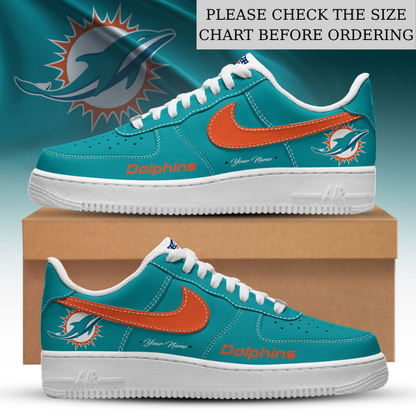 FLASH SALE - NEW CUSTOMIZED NFL19 MDP MIAMI DOLPHINS AF1 SHOES