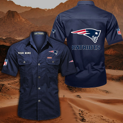 FINAL SALE - NEW CUSTOMIZED NFL27 NEP NEW ENGLAND PATRIOTS MUTICOLOR MEN'S CARGO SHIRT