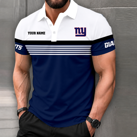 FINAL SALE - NEW CUSTOMIZED NFL32 NYG NEW YORK GIANTS POLO SHIRT