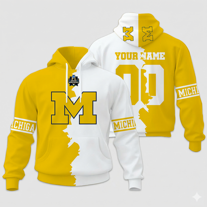 MEGA SALE - NEW CUSTOMIZED COLLEGE WORLD SERIES NCAA01 MICHIGAN WOLVERINES UNISEX HOODIE & ZIP HOODIE
