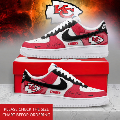 FINAL SALE - NEW CUSTOMIZED NFL01 KCC KANSAS CITY CHIEFS AF1 SHOES
