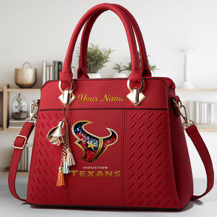 LIMITED EDITION - NEW CUSTOMIZED NFL15 HTT HOUSTON TEXANS LUXURY HANDBAG IN MULTIPLE COLORS