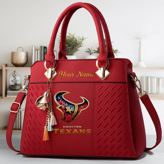 LIMITED EDITION - NEW CUSTOMIZED NFL15 HTT HOUSTON TEXANS LUXURY HANDBAG IN MULTIPLE COLORS