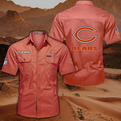FINAL SALE - NEW CUSTOMIZED NFL26 CCB CHICAGO BEARS MUTICOLOR MEN'S CARGO SHIRT