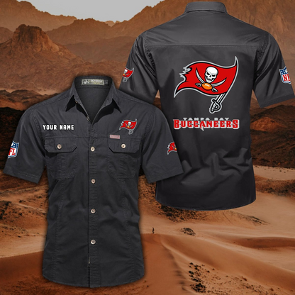 FINAL SALE - NEW CUSTOMIZED NFL10 TBB TAMPA BAY BUCCANEERS MUTICOLOR MEN'S CARGO SHIRT