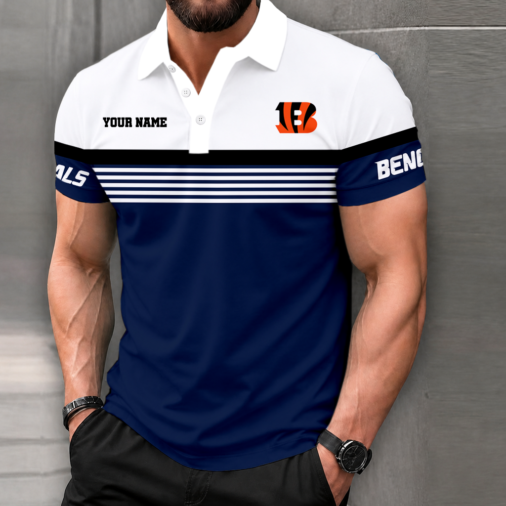 FINAL SALE - NEW CUSTOMIZED NFL16 CCB CINCINNATI BENGALS POLO SHIRT