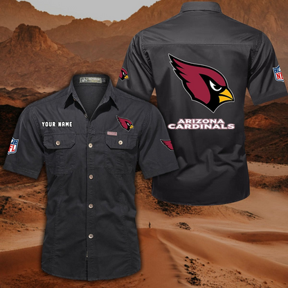 FINAL SALE - NEW CUSTOMIZED NFL20 ARC ARIZONA CARDINALS MUTICOLOR MEN'S CARGO SHIRT