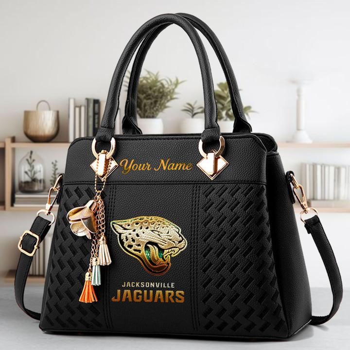LIMITED EDITION - NEW CUSTOMIZED NFL30 JSJ JACKSONVILLE JAGUARS LUXURY HANDBAG IN MULTIPLE COLORS