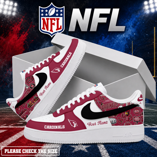 FINAL SALE - NEW CUSTOMIZED NFL20 ARC ARIZONA CARDINALS AF1 SHOES