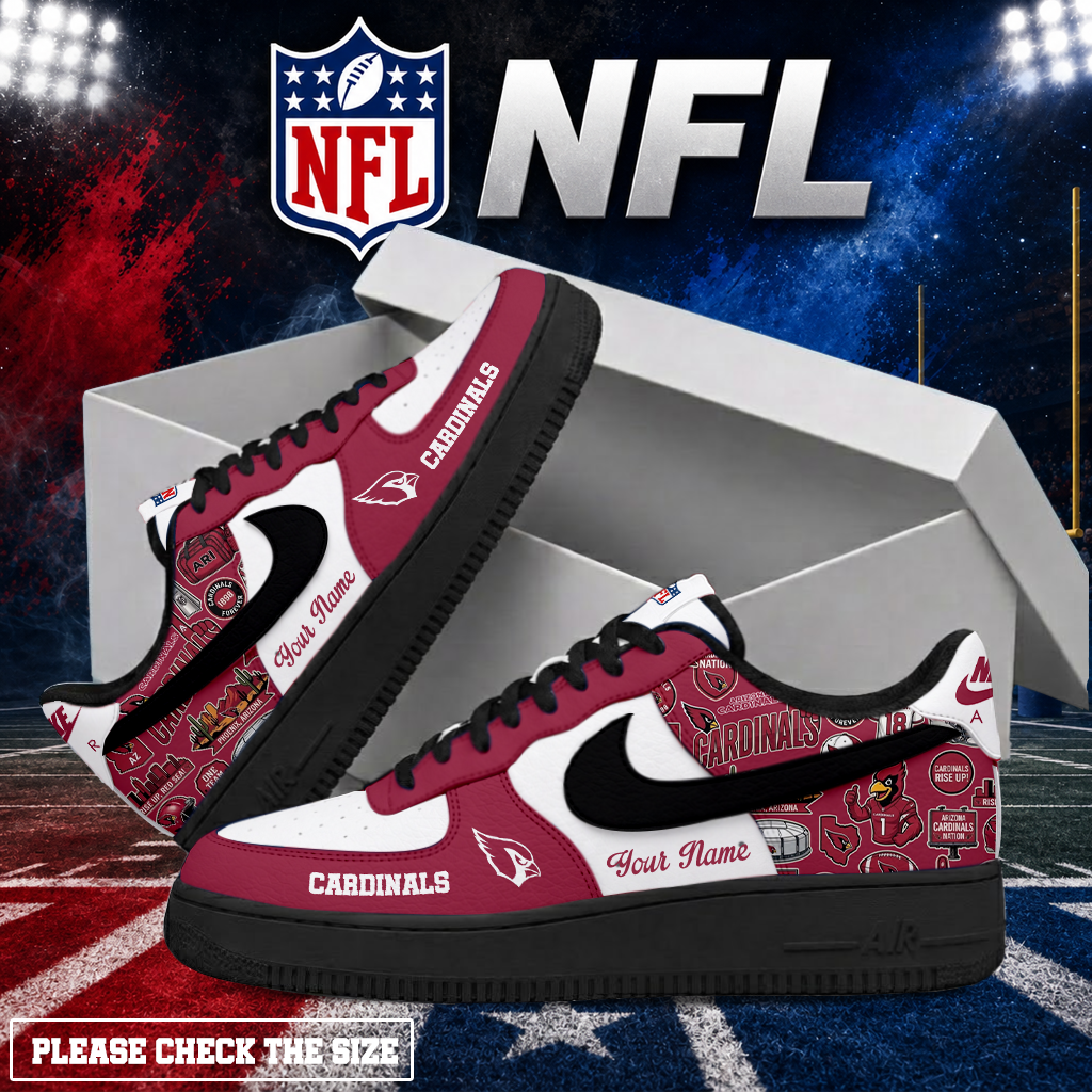 FINAL SALE - NEW CUSTOMIZED NFL20 ARC ARIZONA CARDINALS AF1 SHOES